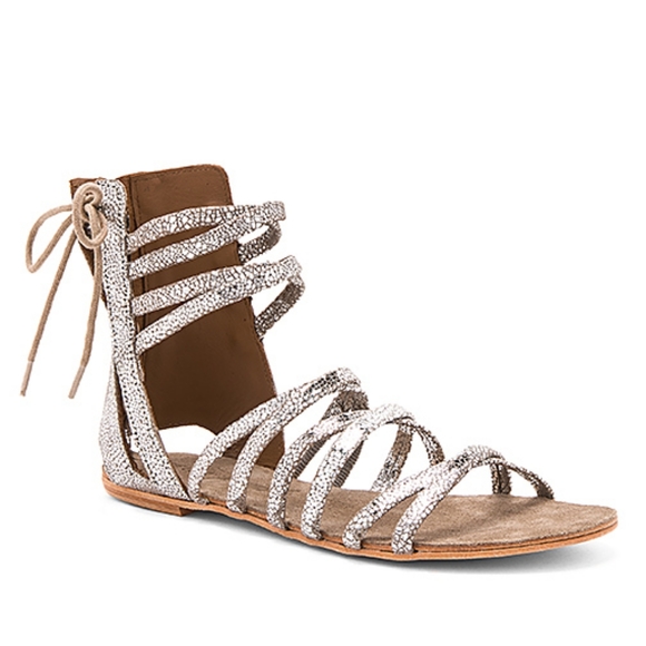 NWOB Free People Juliette Wrap Sandal In Silver - Picture 2 of 6